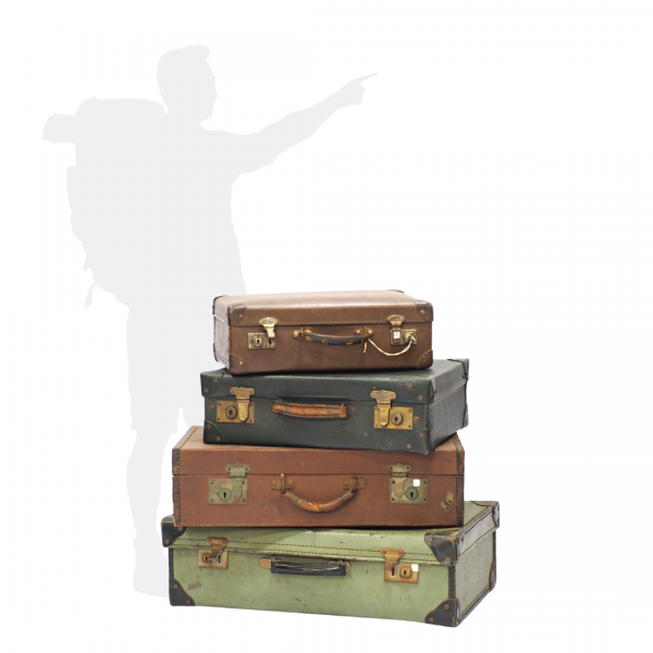 Vintage Suitcases SG Largest Around the World Props and Decor Rental